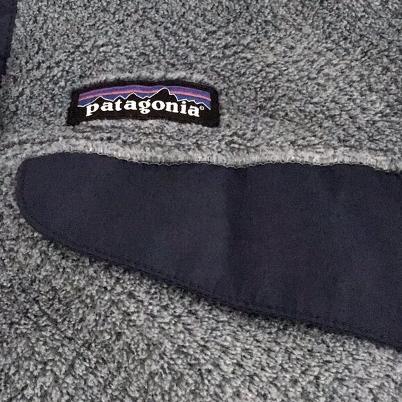 Patagonia Re-Tool Light Blue Navy Snap T Synchilla Pullover Fleece - Picture 12 of 16